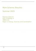 Pearson Edexcel GCE In Biology A (9BN0 02) Paper 2 Energy Exercise and Coordination  Mark Scheme Summer 2023