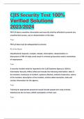 CJIS Security Test 100% Verified Solutions 2023/2024