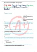 NSG 6420 Week 10 Final Exam &lpar;Questions & Answers&rpar; 2024 Latest Update A&plus; Graded
