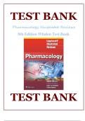 Test Bank For Lippincott Illustrated Reviews: Pharmacology 8th Edition by Karen Whalen ISBN 9781975170554, Chapter 1-48|Complete Guide A+.