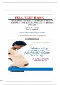 Test Bank for Maternity, Newborn, and Women's Health Nursing: A Case-Based Approach First Edition by Dr. Amy O'Meara 9781496368218 Chapter 1-30 | Complete Guide A+