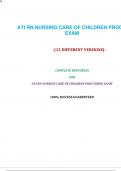 ATI RN NURSING CARE OF CHILDREN PROCTORED EXAM (11 VERSIONS,NGN)-2023