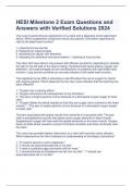 HESI Milestone 2 Exam Questions and Answers with Verified Solutions 2024 