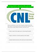 Clinical Nurse Leader &lpar;Cnl&rpar; Exam 2024 Version Questions and Verified Correct Answers Guaranteed A&plus;