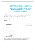WALDEN UNIVERSITY NRNP 6531 FINAL EXAM 300 QUESTIONS AND WELL DETAILED ANSWERS WITH  RATIONALE LATEST UPDATE  ALREADY GRADED A