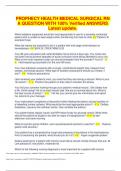 PROPHECY HEALTH MEDICAL SURGICAL RN A QUESTION WITH 100&percnt; Verified ANSWERS Latest update&period;
