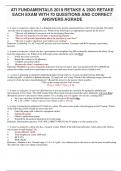 ATI FUNDAMENTALS 2019 RETAKE & 2020 RETAKE  EACH EXAM WITH 70 QUESTIONS AND CORRECT  ANSWERS AGRADE 