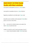 NAB EXAM 10 STAN Study Guide with Best solutions 
