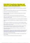 CPO FDLE Final Exam Questions and Answers Latest Updated 2024 &lpar;100&percnt; Correct&rpar;