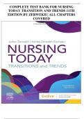 COMPLETE TEST BANK FOR NURSING TODAY TRANSITION AND TRENDS 11TH EDITION BY ZERWEKH &vert; ALL CHAPTERS COVERED