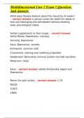 Multidimensional Care 1 Exam 1 Questions And Answers 