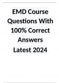 EMD Course Questions With 100% Correct Answers  Latest 2024