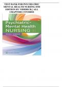 TEST BANK FOR PSYCHIATRIC MENTAL HEALTH NURSING 8TH EDITION BY VIDEBECK | ALL CHAPTERS COVERED