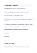 ATI TEAS 7 - English Questions & Answers 2024&lpar;A&plus;GRADED 100&percnt;VERIFIED&rpar;