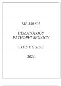 ME.330.802 HEMATOLOGY PATHOPHYSIOLOGY STUDY GUIDE 2024