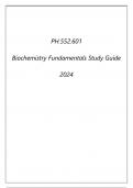 PH.552.601 BIOCHEMISTRY FUNDAMENTALS STUDY GUIDE 2024.