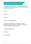 Pearson Vue National Health Insurance Practice Test Questions And Answers