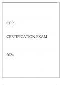 CPR CERTIFICATION EXAM 2024