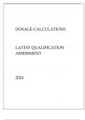 DOSAGE CALCULATIONS LATEST QUALIFICATION ASSESSMENT 2024&period;