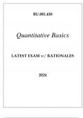 BU&period;001&period;450 QUANTITATIVE BASICS LATEST EXAM WITH RATIONALES 2024