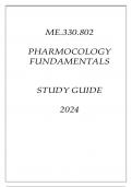 ME.330.802 PHARMACOLOGY FUNDAMENTALS STUDY GUIDE 2024.