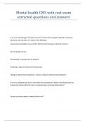 Mental health CMS with real exam extracted questions and answers&period;