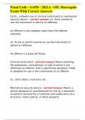 Penal Code - SAPD - 2021A - Off&period; Marroquin Exam With Correct Answers