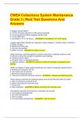 CWEA Collections System Maintenance  Grade 3 | Real Test Questions And  Answers