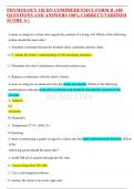PHYSIOLOGY 102 RN COMPREHENSIVE FORM B -180 QUESTIONS AND ANSWERS 100&percnt; CORRECT&sol;VERIFIED SCORE A&plus;&period;