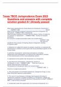 Texas TBCE Jurisprudence Exam 2023.