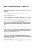 Peer Recovery Specialist Certification