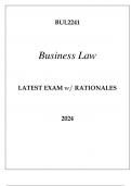 BUL2241 BUSINESS LAW LATEST EXAM WITH RATIONALES 2024&period;