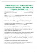 Sarah Michelle AANP Board Exam - Crash Course Review Questions with  Complete Solutions 2024 