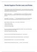 Dental Hygiene Florida Laws and Rules Final Exam And Answers 2024&period;