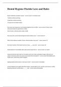 Dental Hygiene Florida Laws and Rules  End Of Semester Exam Well Answered 2024&period;