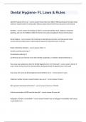 Dental Hygiene- FL Laws & Rules Practice Questions And Verified Answers 2024&period;
