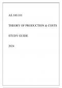 AS.180.101 THEORY OF PRODUCTION & COSTS STUDY GUIDE 2024.
