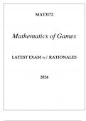 MAT3172 MATHEMATICS OF GAMES LATEST EXAM WITH RATIONALES 2024.p