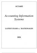 ACG4402 ACCOUNTING INFORMATION SYSTEMS LATEST EXAM WITH RATIONALES 2024.