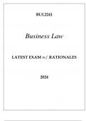 BUL2241 BUSINESS LAW LATEST EXAM WITH RATIONALES 2024.