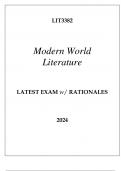LIT3382 MODERN WORLD LITERATURE LATEST EXAM WITH RATIONALES 2024.