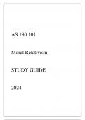 AS.180.101 MORAL RELATIVISM STUDY GUIDE 2024