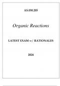 AS.030.205 ORGANIC REACTIONS LATEST EXAM WITH RATIONALES 2024.