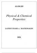 AS.030.205 PHYSICAL & CHEMICAL PROPERTIES LATEST EXAM WITH RATIONALES 2024