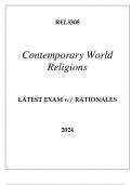REL3308 CONTEMPORARY WORLD RELIGIONS LATEST EXAM WITH RATIONALES 2024