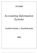 ACG4402 ACCOUNTING INFORMATION SYSTEMS LATEST EXAM WITH RATIONALES 2024