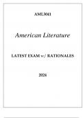 AML3041 AMERICAN LITERATURE LATEST EXAM WITH RATIONALES 2024&period;