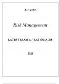 ACG3205 RISK MANAGEMENT LATEST EXAM WITH RATIONALES 2024.