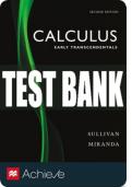 Test Bank For Achieve for Sullivan's Calculus: Early Transcendentals (1-Term Access) - Second Edition ©2019 All Chapters - 9781319067489