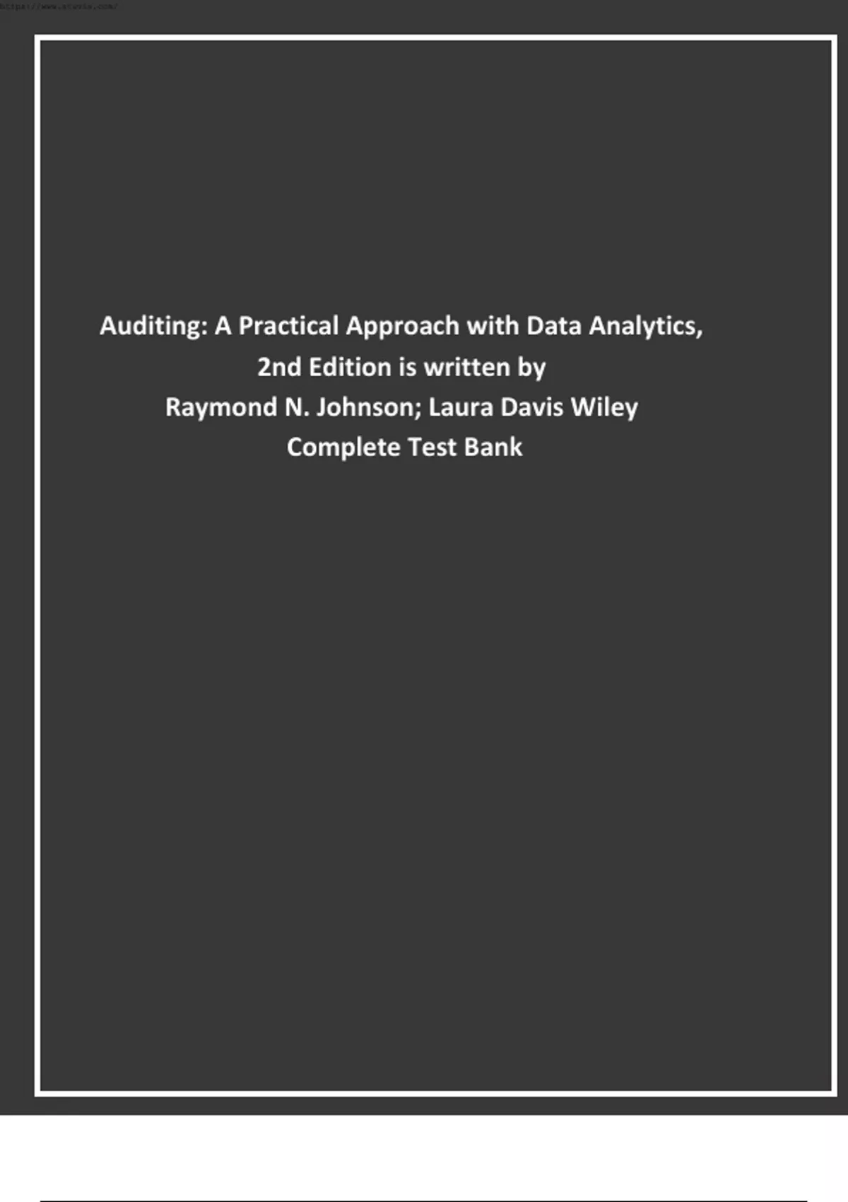 Auditing A Practical Approach with Data Analytics, 2nd Edition is ...